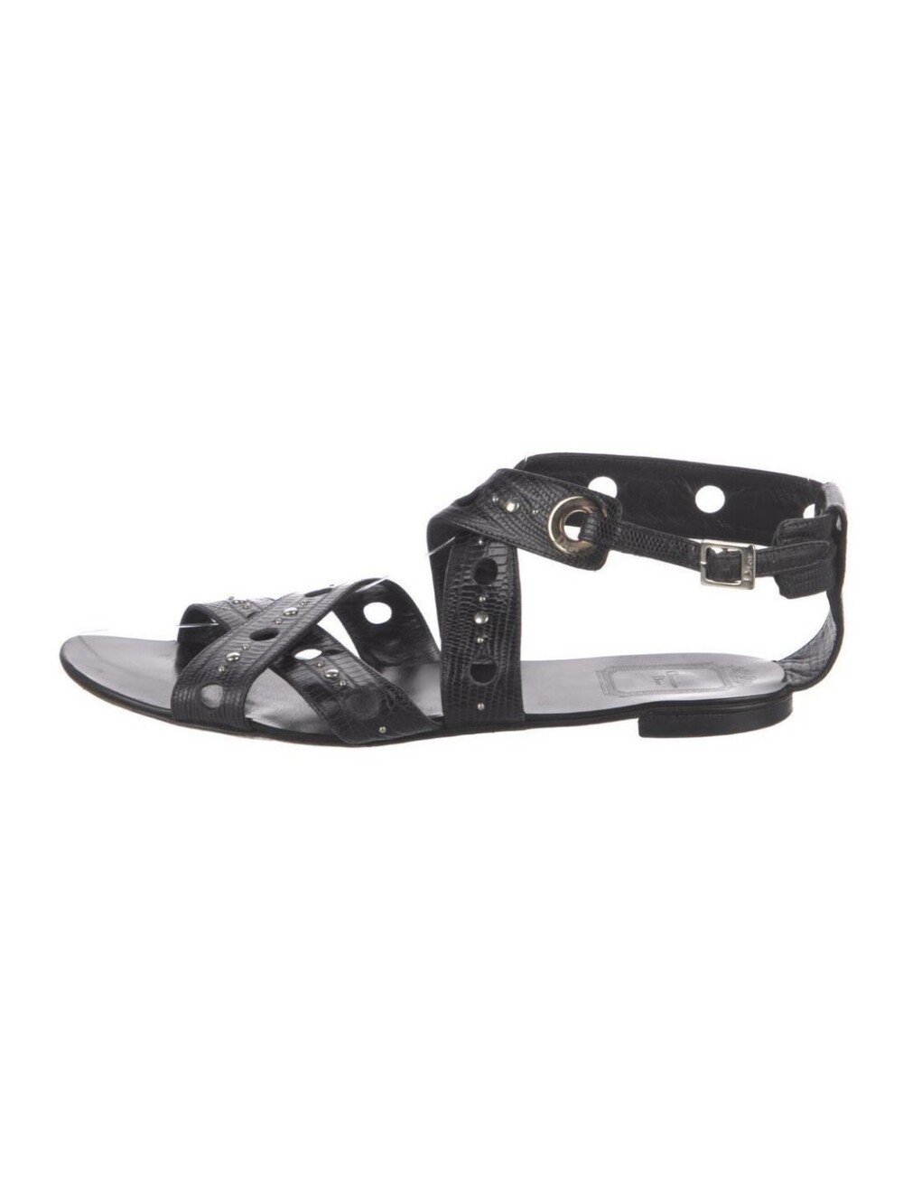 DIOR Black Leather Sandals with Studs